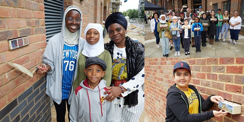 Young people install bricks they designed into new homes Picture 1